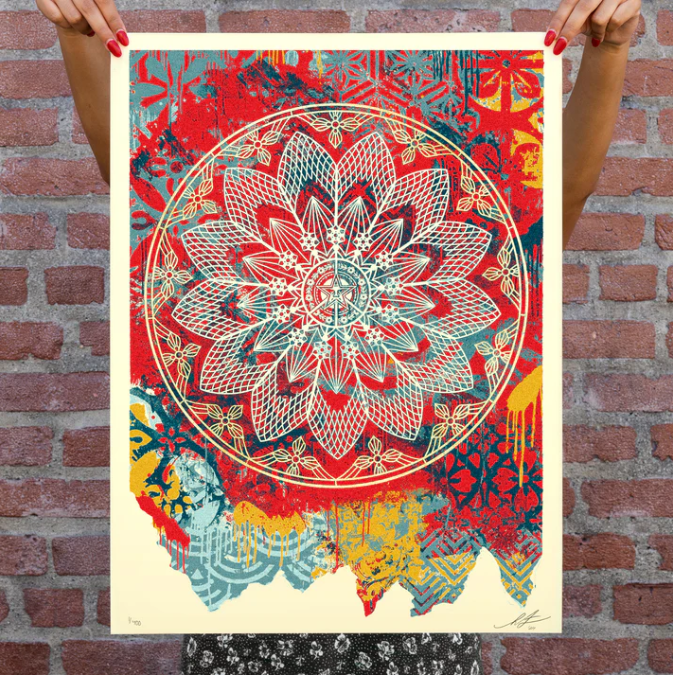 Collage Peace Mandala RED