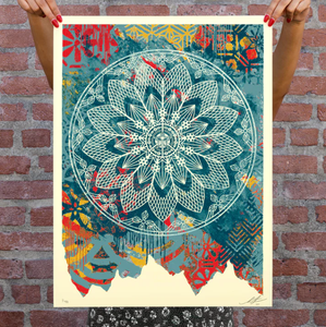 Collage Peace Mandala BLUE