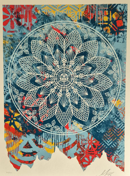 Collage Peace Mandala BLUE