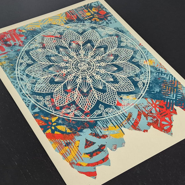 Collage Peace Mandala BLUE