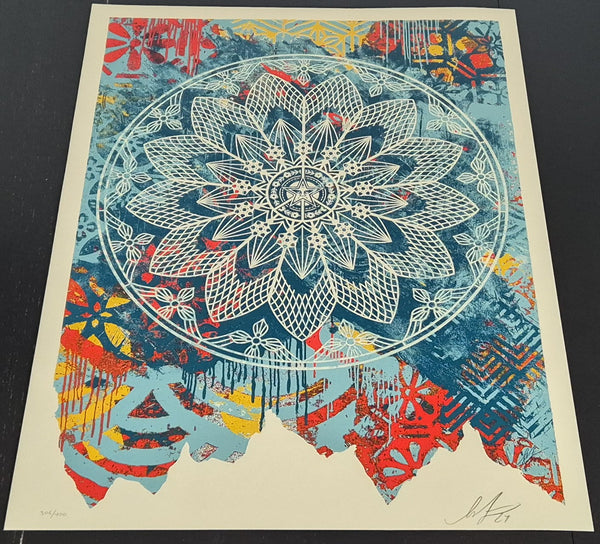 Collage Peace Mandala BLUE