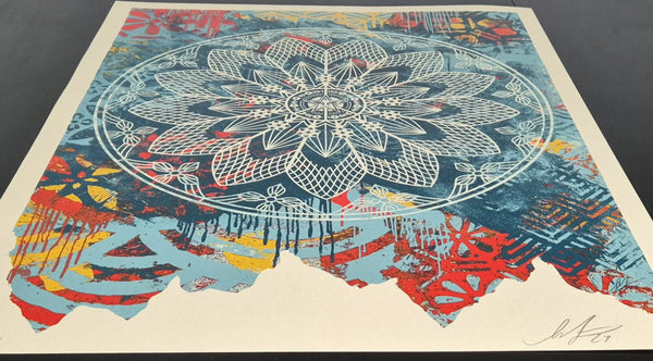 Collage Peace Mandala BLUE