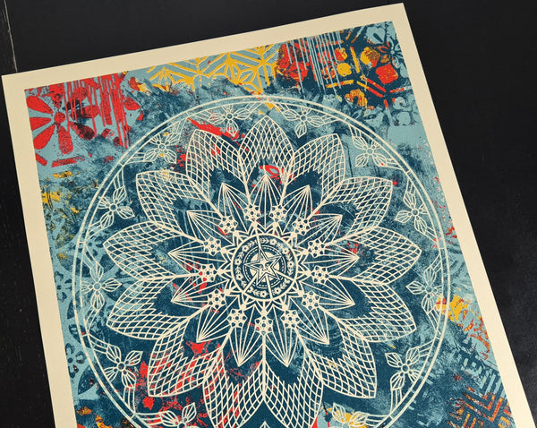 Collage Peace Mandala BLUE