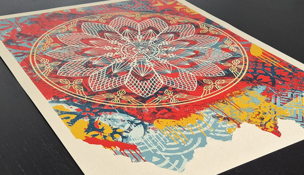 Collage Peace Mandala RED