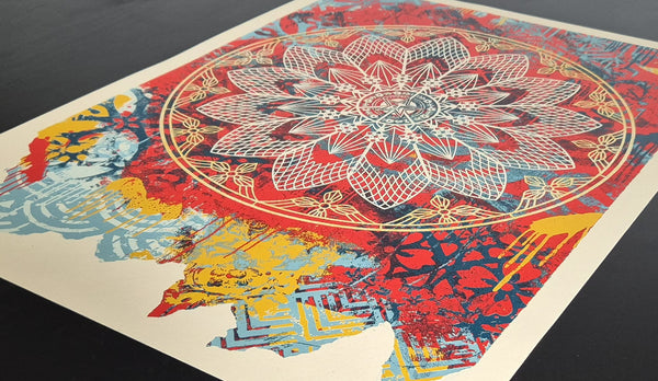 Collage Peace Mandala RED