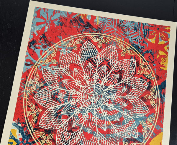 Collage Peace Mandala RED