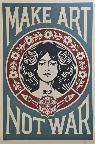 Make Art Not War Blue