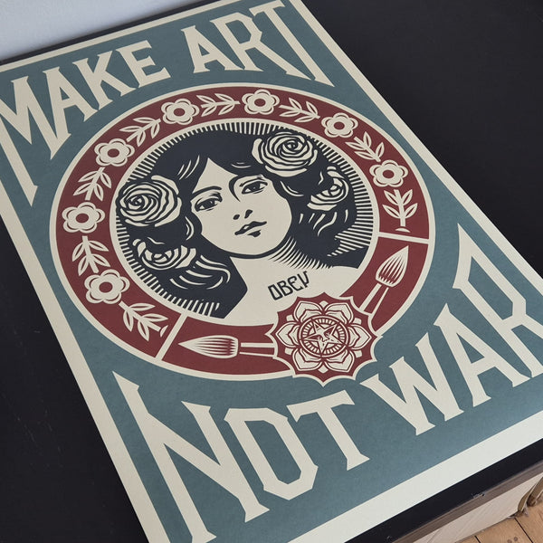 Make Art Not War Blue