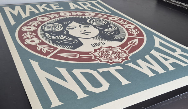 Make Art Not War Blue