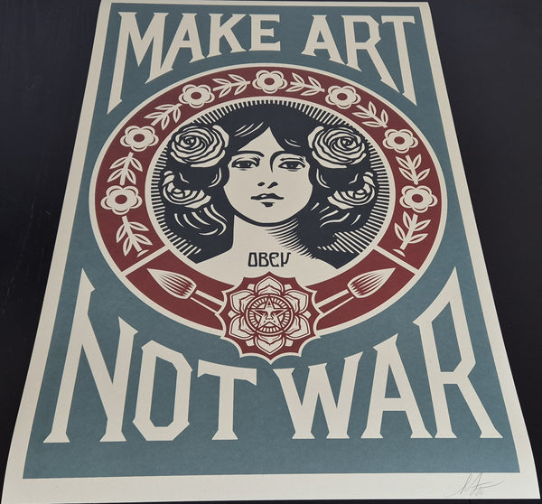 Make Art Not War Blue