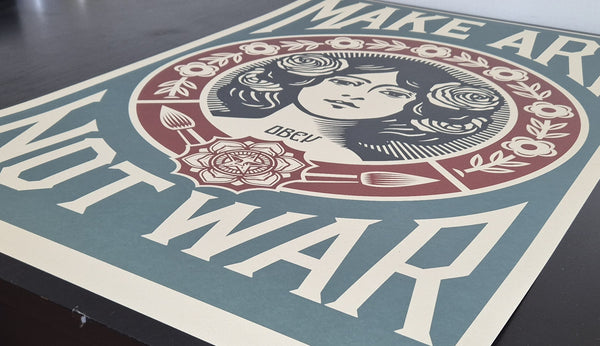 Make Art Not War Blue