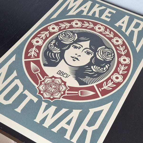Make Art Not War Blue