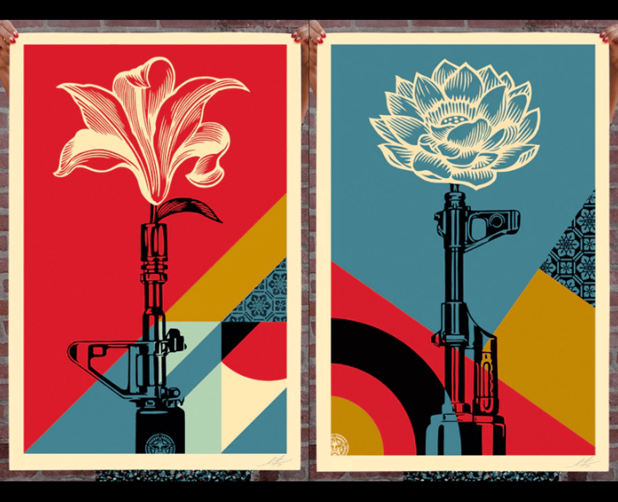 AK47 Lotus | Affiche Grand Format Signée | Shepard Fairey