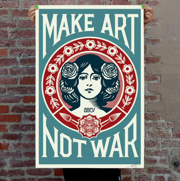 Make Art Not War Blue
