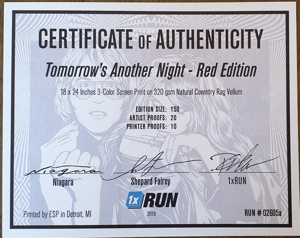 Tomorrow's Another Night - Red