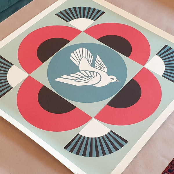 Geometric Dove - Red