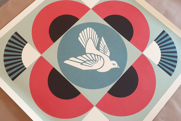 Geometric Dove - Red