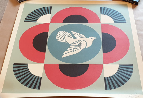 Geometric Dove - Red