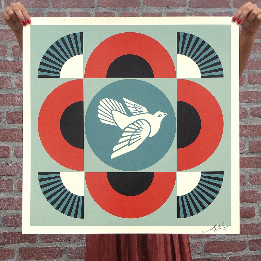 Geometric Dove - Red